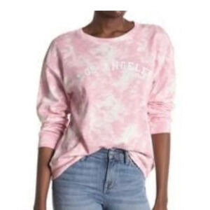 BOBEAU Tie Light Dye Pink “Los Angeles” Pullover Sweatshirt 1X BNWT